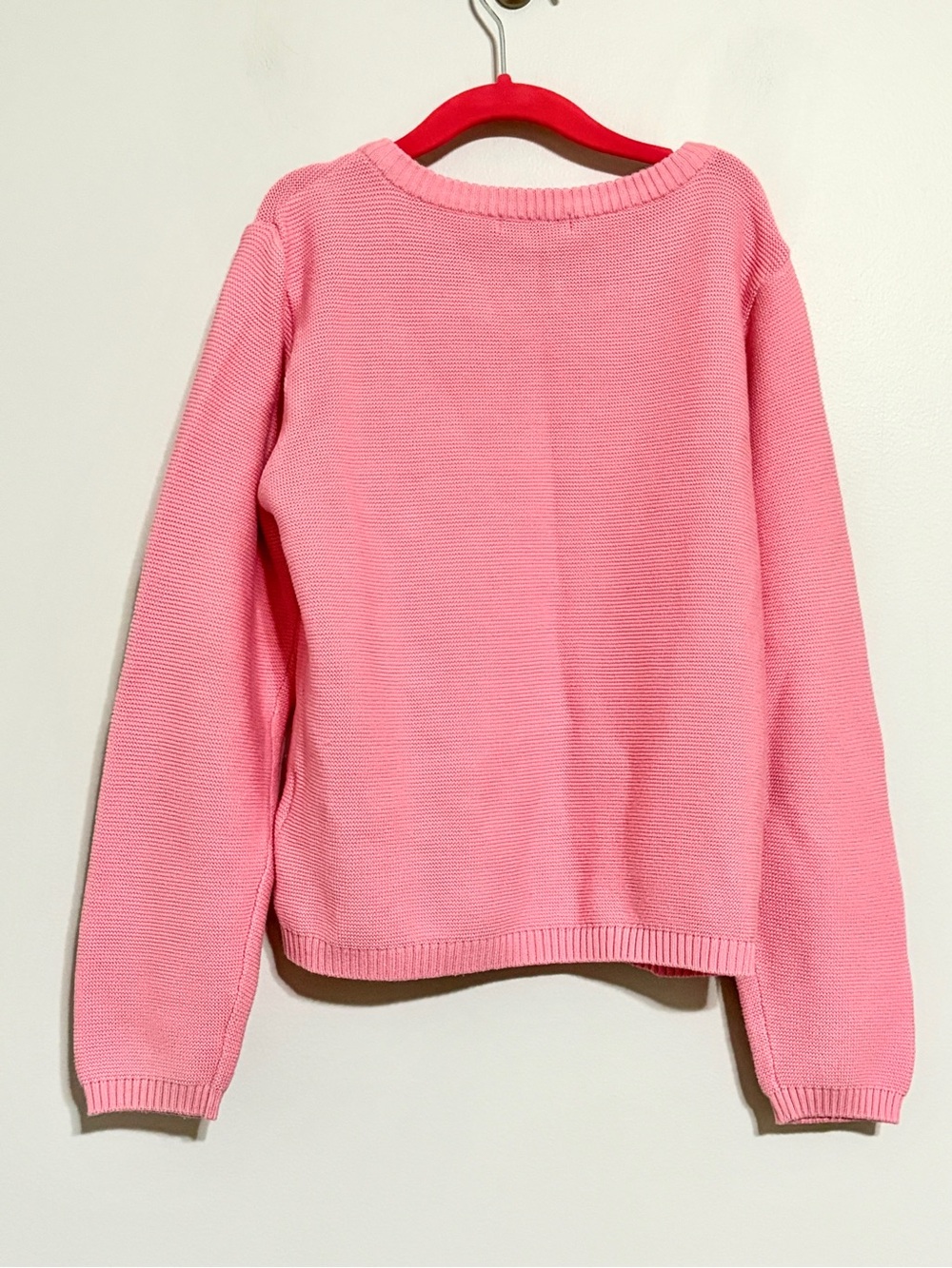 Pink Knit Button-Front Long Sleeve Sweater Cardigan Star Appliqué Size 12 150cm - Picture 5 of 5
